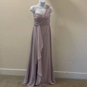 David’s Bridal Lilac One Shoulder Bridesmaids Dress